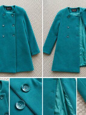 Pretty Girl Emerald Green A-Line Double-Breasted Coat